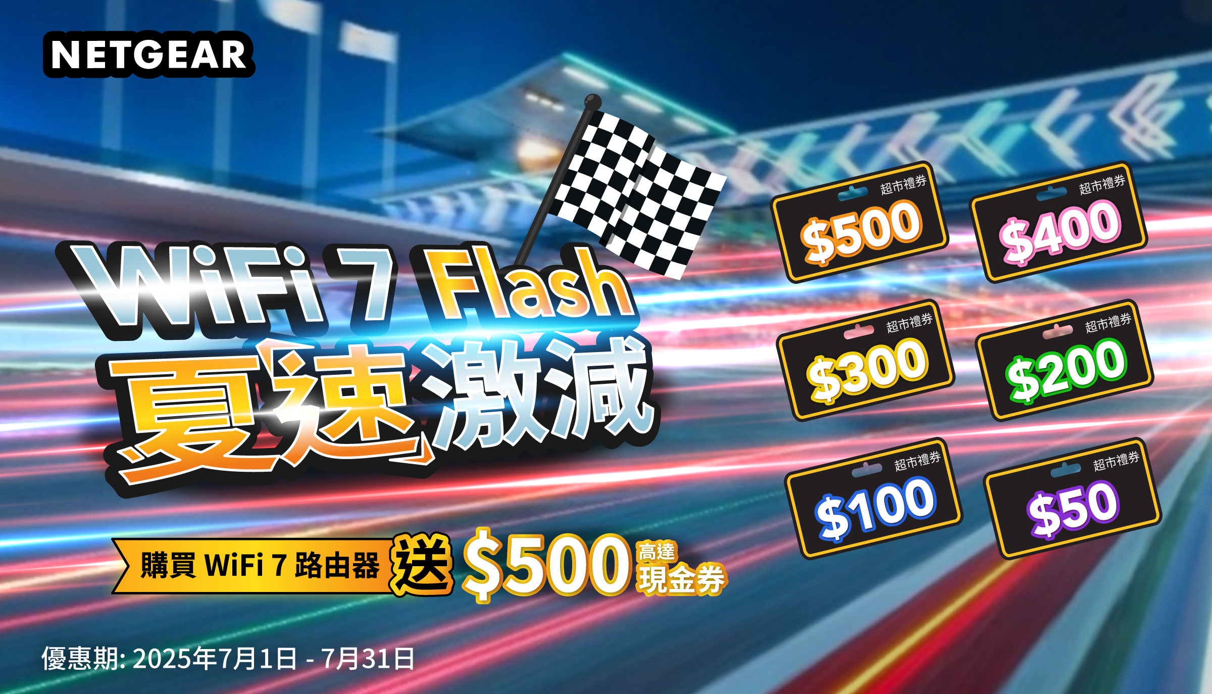 NETGEAR 超市現金券/禮品卡登記 Banner